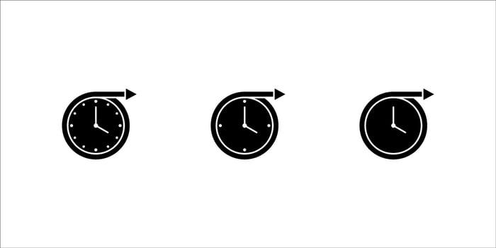 Black long term icon set. clock sign. illustration vector