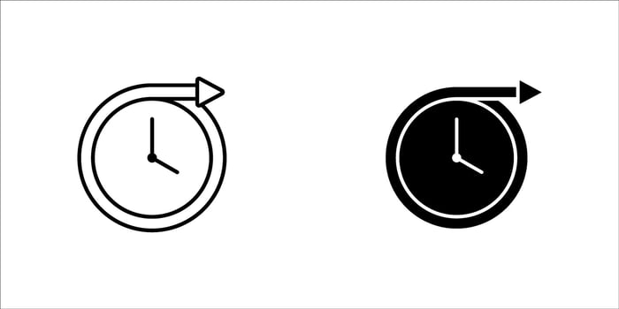 Long term icon. clock sign. illustration. eps 10. vector