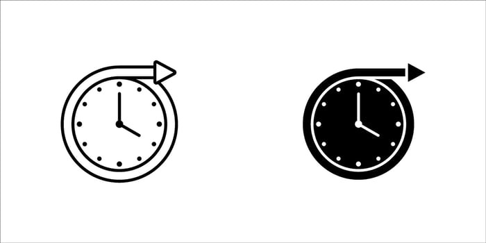 Long term line icon set, clock sign. illustration vector