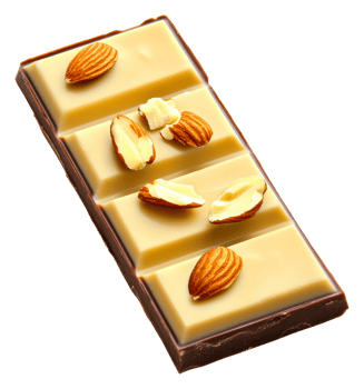 Savoring almond white chocolate bar kitchen food bright isolated on transparent background png