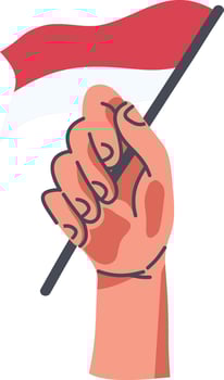 Hands Holding Indonesian Flag Illustration Isolated on White Background vector