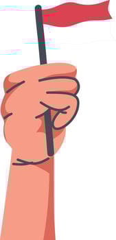 Hands Holding Indonesian Flag Illustration in Cartoon Design vector