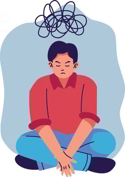 Illustration of a People Mental Disorder with Flat Design. vector
