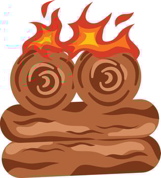 Wood Campfire Cartoon Illustration. vector