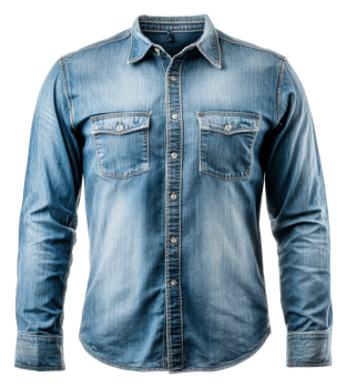 Casual denim shirt display clothing fashion isolated on transparent background png