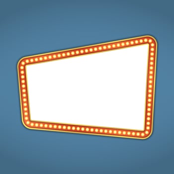 Retro banner with lights vector