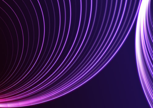Bright violet neon curved lines abstract technology background vector