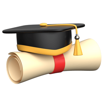 3D Graduation cap with Diploma png