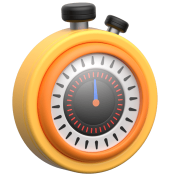 3D Orange Stopwatch Icon - Time, Speed and Measurement png