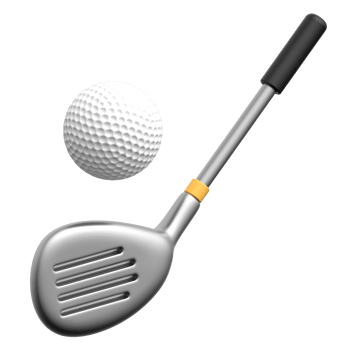 3D Golf Club and Ball Icon png