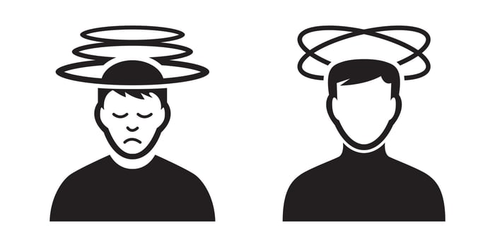 artwork of dizzy man silhouettes vector