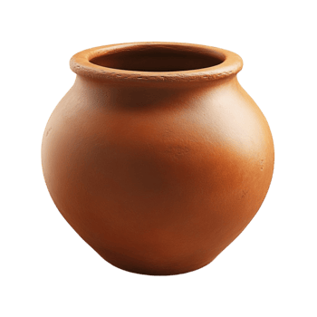 Classic Terracotta Pot For Storage Displayed With Transparent Background png