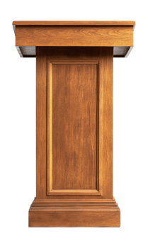 Wooden Podium Isolated on Transparent for Presentations and Public Speaking png