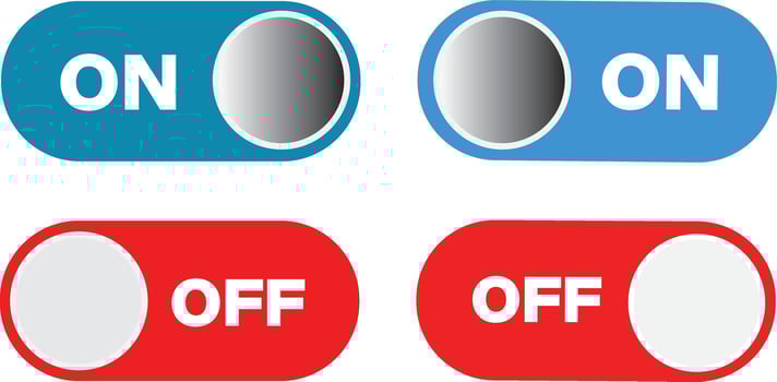 Switch toggle button icons symbol. Setting toggle icons design. Black switch button, switch buttons set symbol , vector