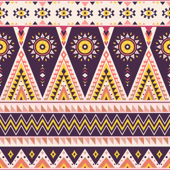 Tribal striped seamless pattern. Aztec geometric background. Can be used in textile design, web design for making of clothes, accessories, decorative paper, wrapping, envelopes, backpacks, etc vector