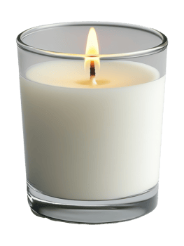 Illuminated Candle with Clear Glass on a Transparent Background Image png