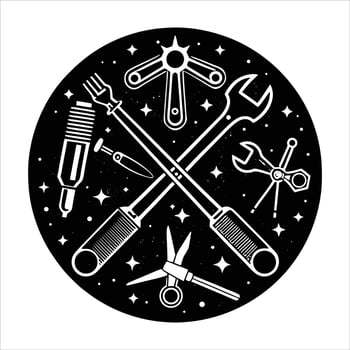 overhead view of spread tools vector