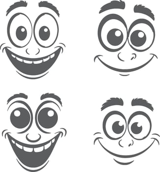 a cartoon faces with different expressions vector
