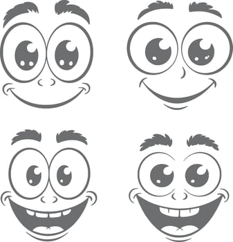 a cartoon faces showing different emotions vector