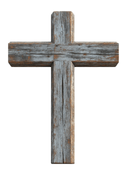 Distressed Wooden Cross Isolated on a Transparent Image png