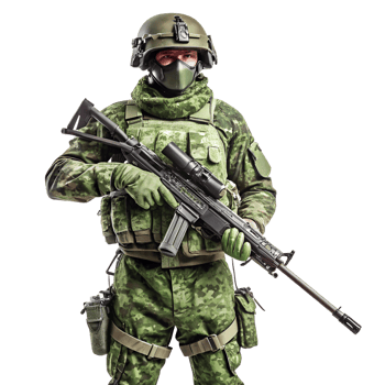 Bold Soldier in Action Illustration png