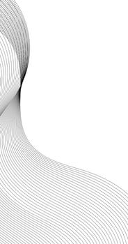 Abstract black wave line on white vertical background illustration Template vector