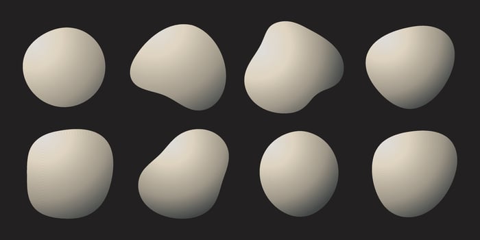 Abstract organic gradient liquid shapes collection with smooth transitions vector