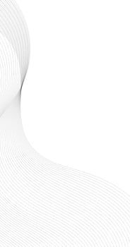 Abstract background black waves lines of particle dots on a vertical white background illustration vector