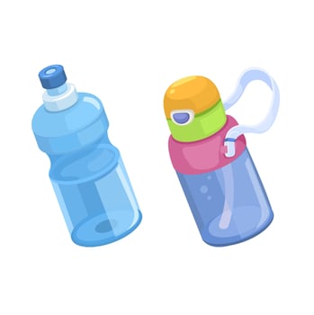 Illustration of a Reusable Water Bottle Set vector