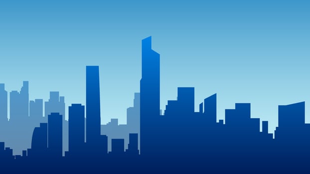 Silhoutte skyline cityscape background illustration vector