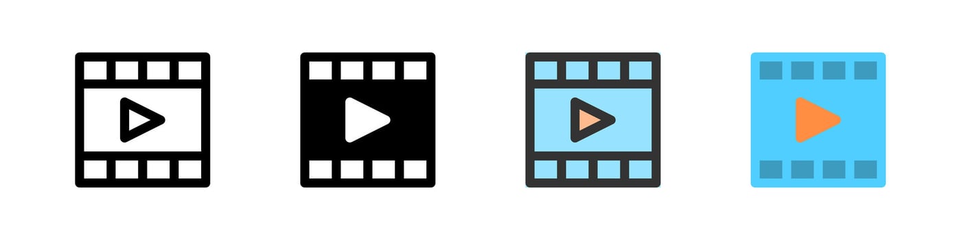 Icon set for . Great for media apps or streaming platforms. vector