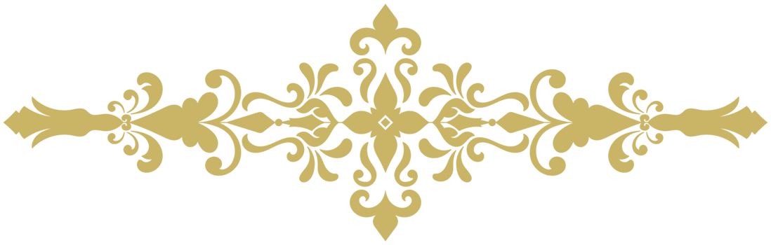 Luxury golden border on dark background. Vintage decorative divider. Transparent background. png