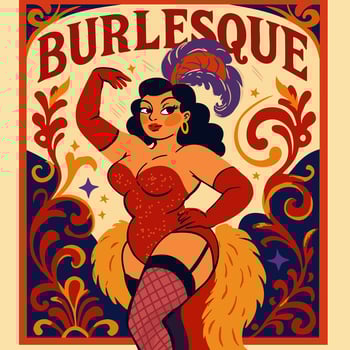 Burlesque. vintage poster with lettering vector