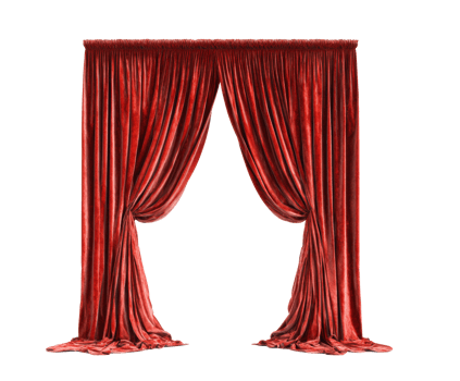 Elegant red curtains for stage design or event decoration png