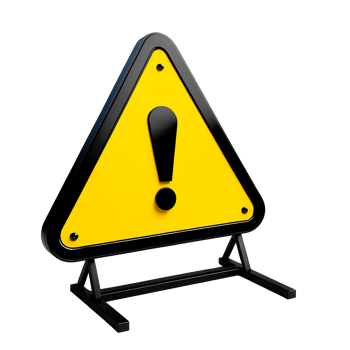 Warning Sign Board, 3d Yellow and black warning Alarm Triangle Sign with Exclamation mark, indicating caution, danger, and safety png