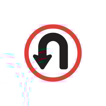 U Turn Traffic Sign Icon Road Safety Symbol vector