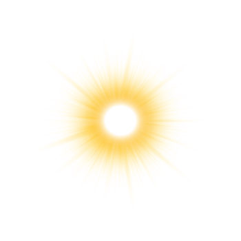 Shining sun rays transparent background with glowing light effect and bright sunshine flare png