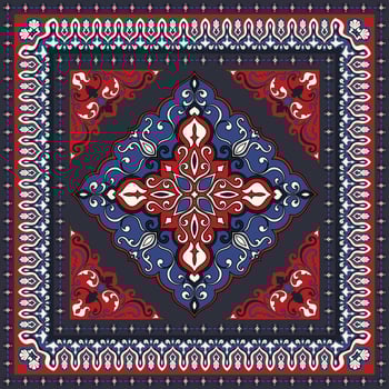 Prayer rugs, vintage tile patterns, abstract pattern scarves, wallpaper mats vector