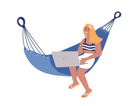 Freelancer, work, relaxation. illustration vector