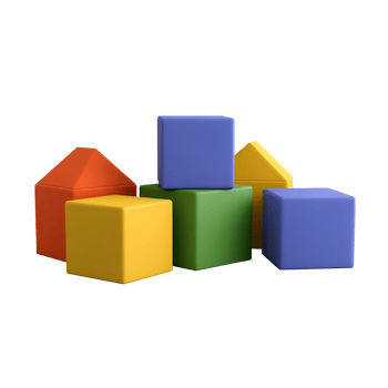 Colorful blocks arranged like houses a playful building scene png