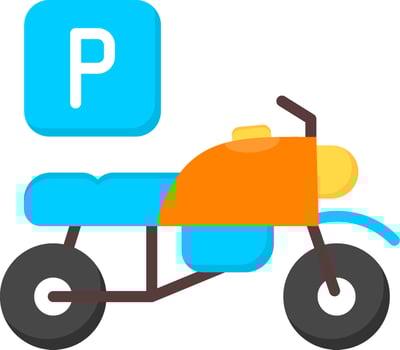 Motorcycle parking Flat Icon vector