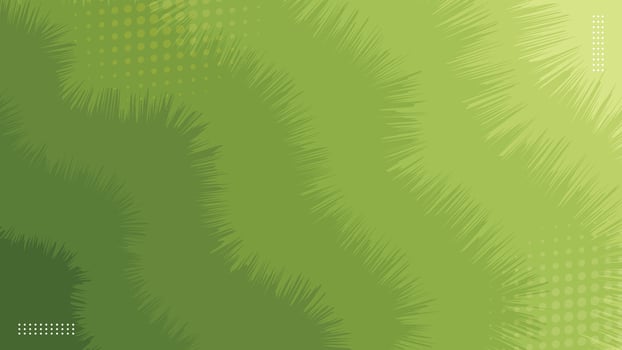 Green Grass Waves Banner Background with Halftone Dots vector