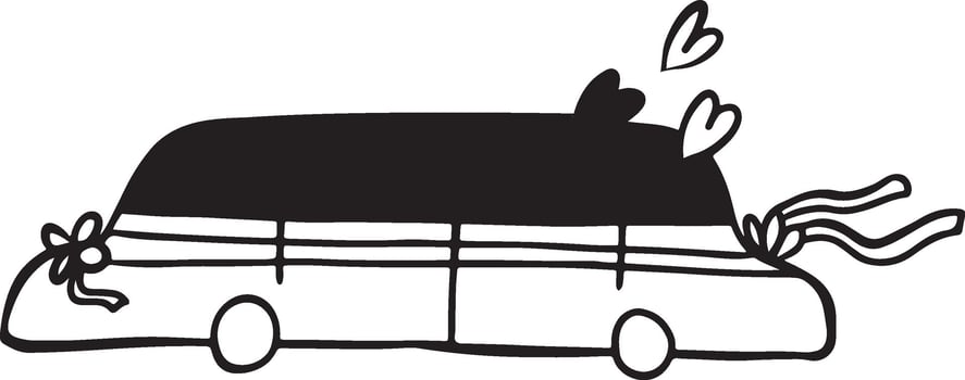 Wedding car silhouette illustration. vector