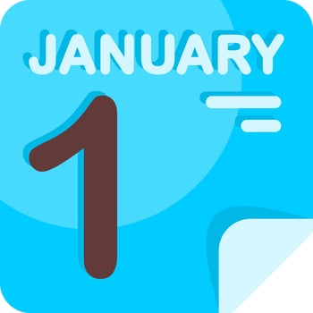 1 January Calendar Flat Icon vector