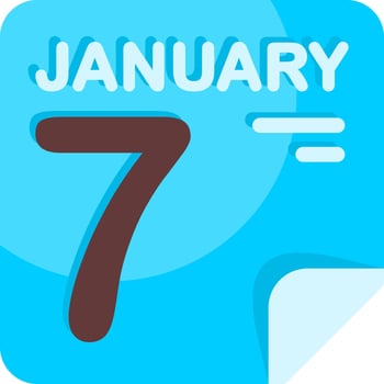 7 January Calendar Flat Icon vector
