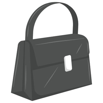 Classic black stylish handbag design vector