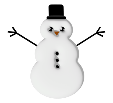 Snowman with a hat and arms outstretched png