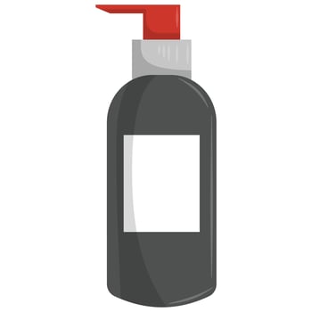 black pump bottle cosmetic container vector