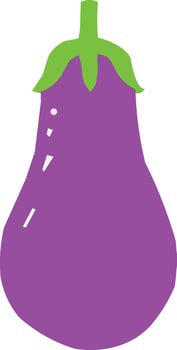 Minimal Brinjal Illustration Flat Style Eggplant Vegetable Icon for Food and Farm Design vector