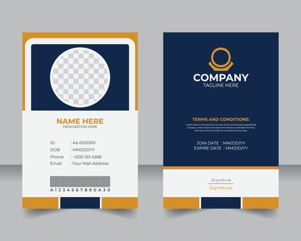 Professional Employee ID Card, Sleek Corporate Identity Design, Modern Corporate Identity Card Template, Staff ID Badge Design vector